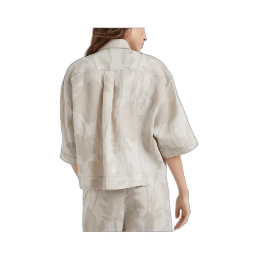 Leaf Print Short-Sleeved Shirt