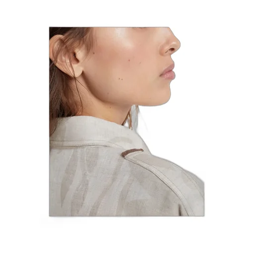 Leaf Print Short-Sleeved Shirt