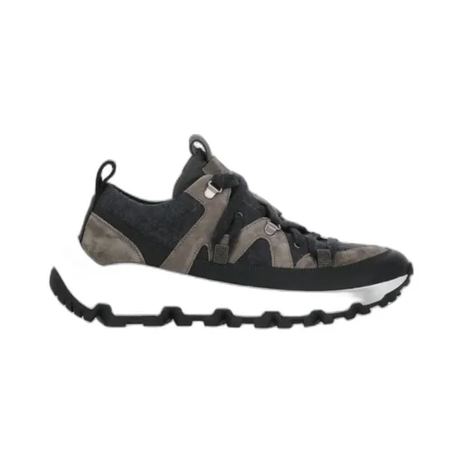 Round-Toe Lace-Up Sneakers