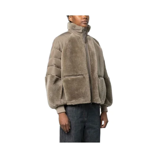 Long-Sleeved Brushed Zip-Up Jacket