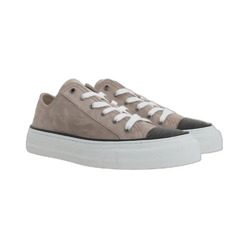 Round-Toe Lace-Up Sneakers