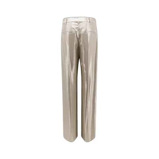 Laminated-Effect Belt-Looped Trousers