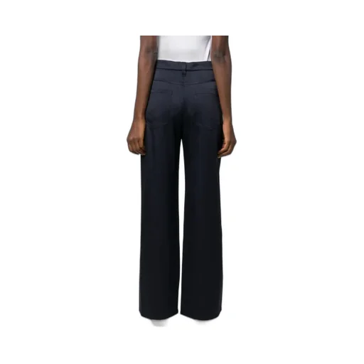 Straight-Leg Satin-Finish Trousers