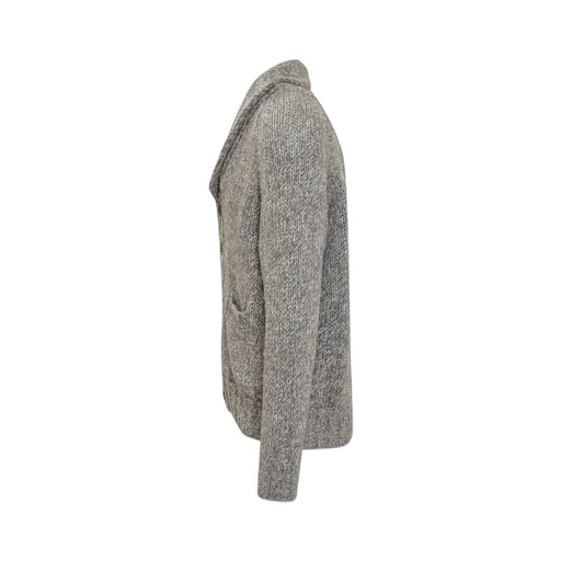Shawl-Collar Button-Up Cardigan