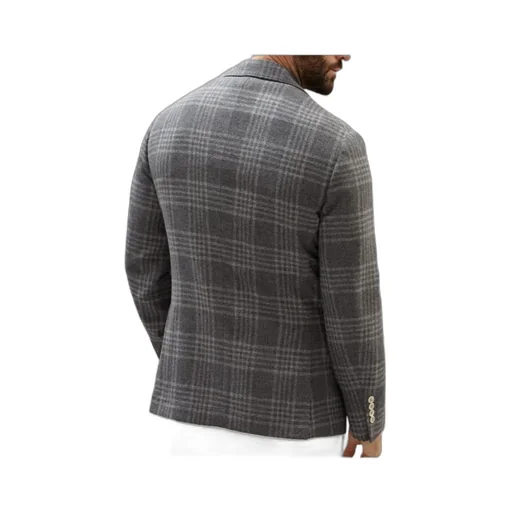 Single-Breasted Checked Blazer