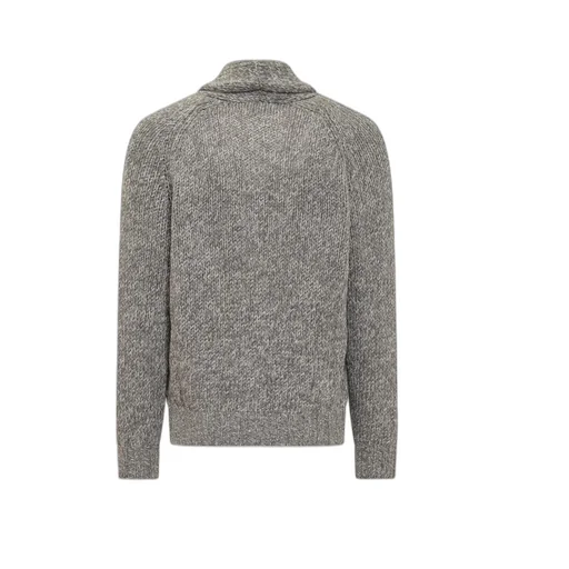 Shawl-Collar Button-Up Cardigan