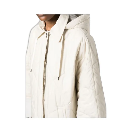 Wide-Sleeved Drawstring Quilted Coat