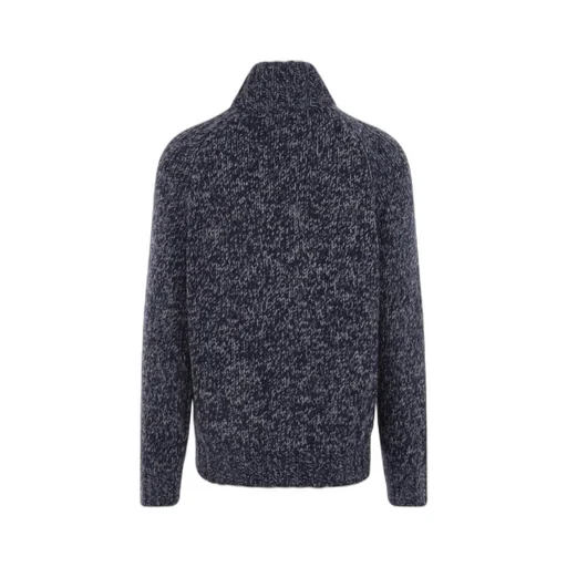 High Neck Zipped Knitted Jumper