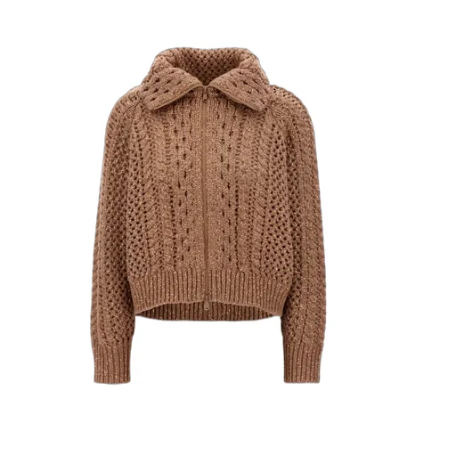 Zipped High Neck Cardigan