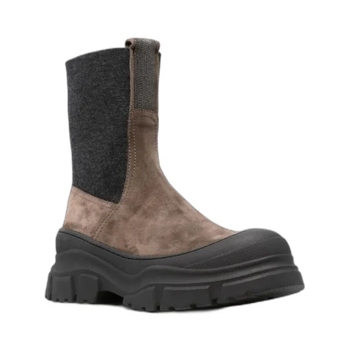 Monili-Embellished Slip-On Ankle Boots