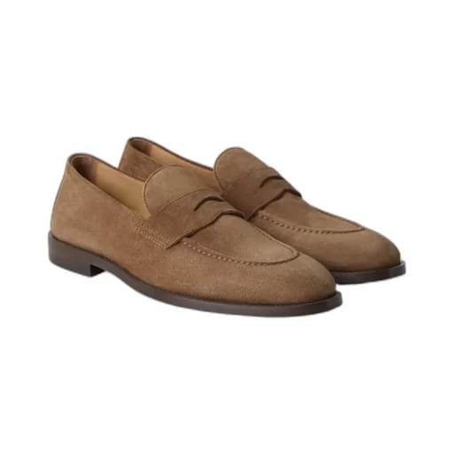 Round-Toe Slip-On Penny Loafers