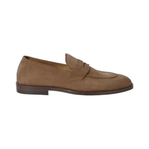 Round-Toe Slip-On Penny Loafers