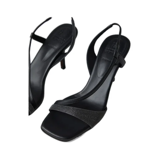 Monili-Chain Square Toe Sandals