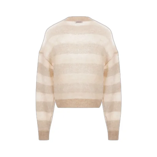 Sequined Striped Crewneck Jumper