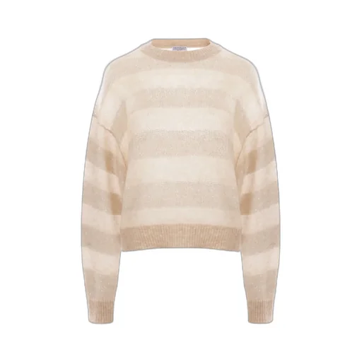 Sequined Striped Crewneck Jumper
