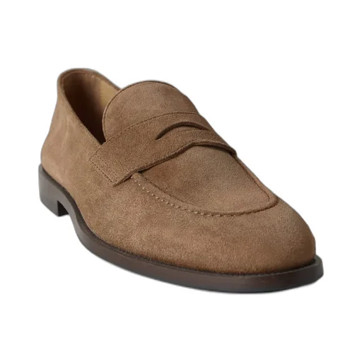 Round-Toe Slip-On Penny Loafers