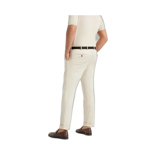 Belt-Looped Tapered-Leg Trousers