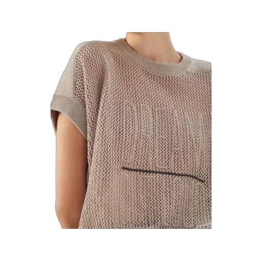 Round-Collar Short-Sleeve Sweater