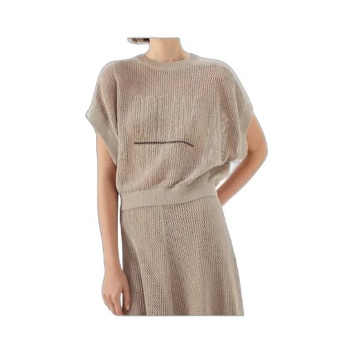 Round-Collar Short-Sleeve Sweater