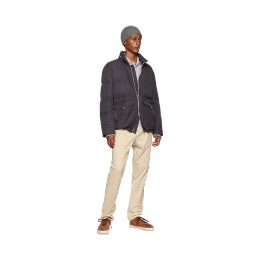 Standing Collar Logo Cotton Suit