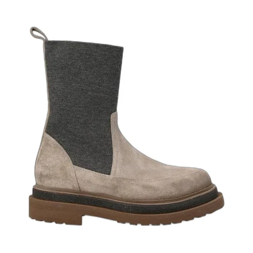 Chunky Two-Tone Boots