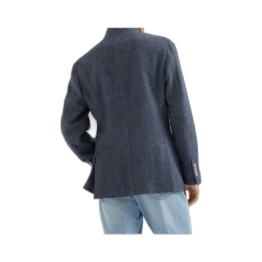 Water-Resistant Herringbone Button-Up Jacket