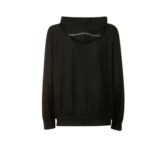 Trim Embellished Zipped Hoodie