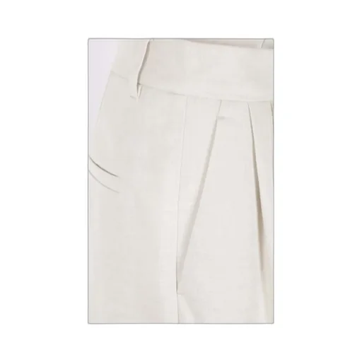 Pleated Straight Leg Trousers