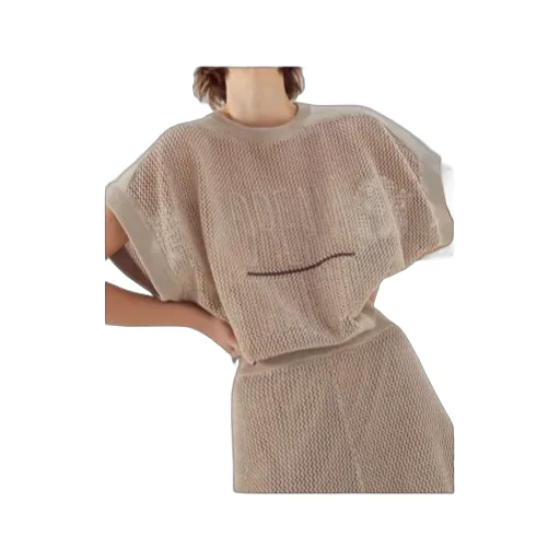 Round-Collar Short-Sleeve Sweater