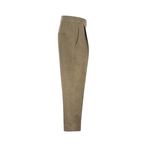 High-Waisted Cropped Leg Trousers