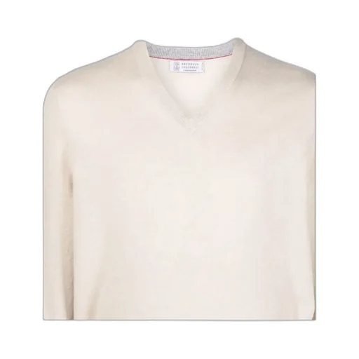 Long-Sleeved V-Neck Cashmere Sweater