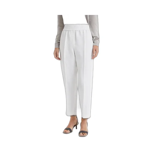Striped-Detailed Tapered-Leg Trousers