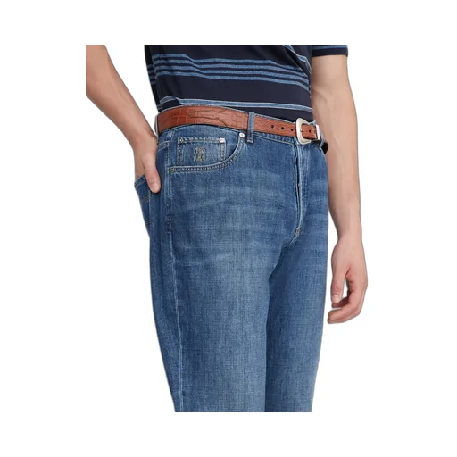 Straight-Leg Slim-Cut Jeans