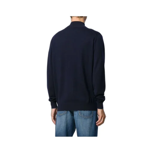 Funnel-Neck Knitted Polo Shirt