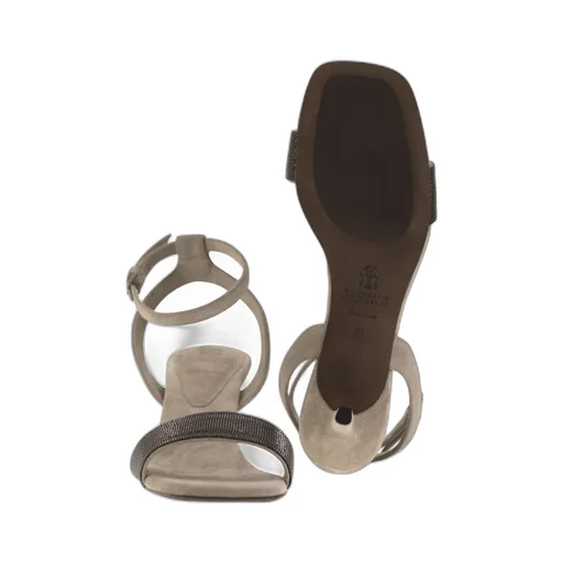 Ankle Strap Sequin Embellished Sandals