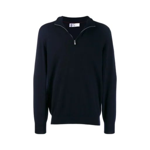 Funnel-Neck Knitted Polo Shirt