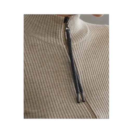 Zip-Up Ribbed Top