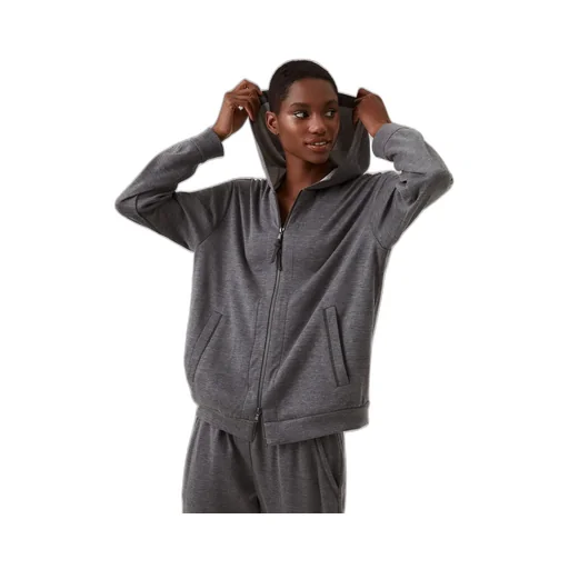 Zip-Up Drawstring Hoodie