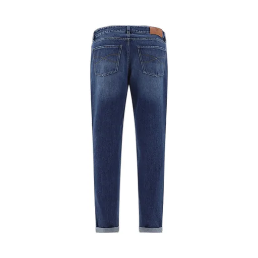 Crease-Effect Straight-Leg Jeans