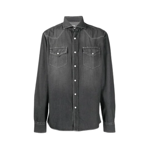 Spread Collar Denim Shirt