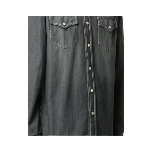 Spread Collar Denim Shirt
