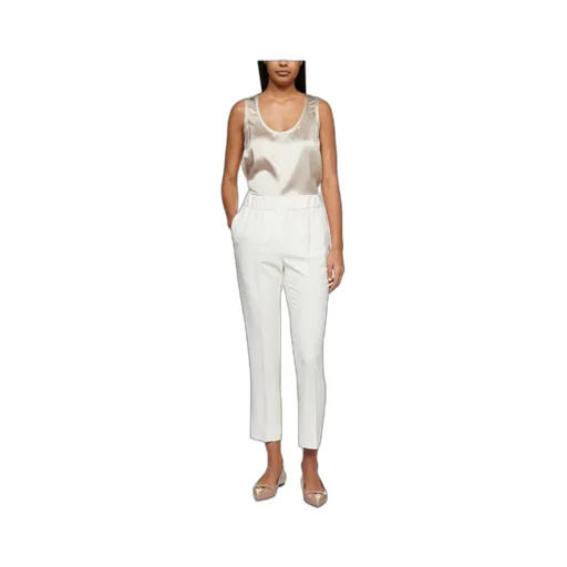 Elastic Waist Cropped Trousers