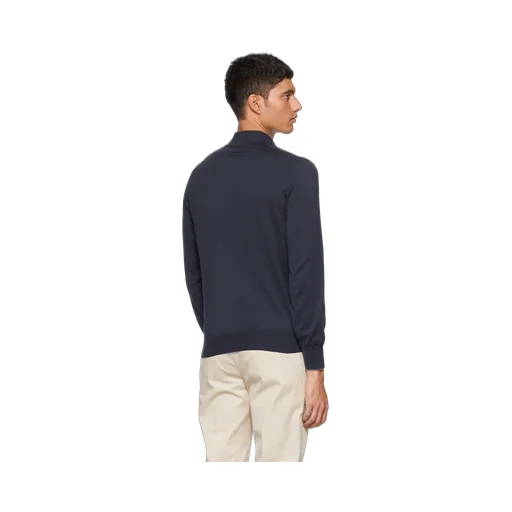 Long-Sleeved Knitted Polo Shirt