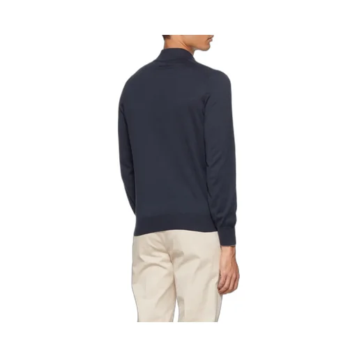 Long-Sleeved Knitted Polo Shirt