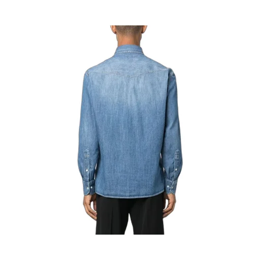 Button-Up Straight Hem Denim Shirt