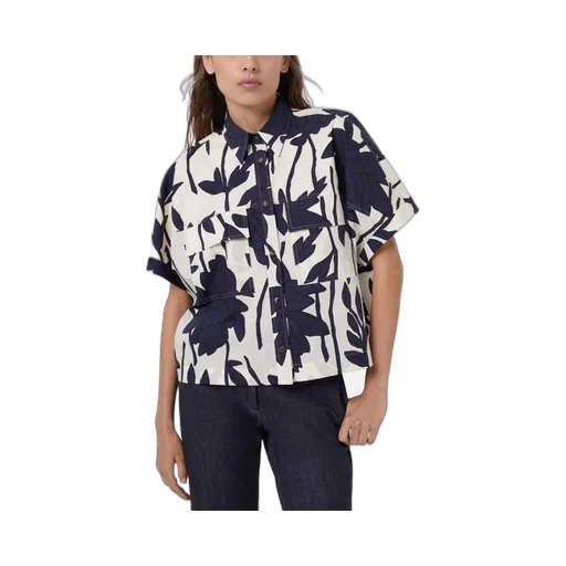 Leaf Printed Short Sleeved Shirt