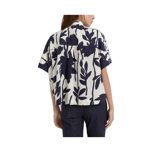 Leaf Printed Short Sleeved Shirt