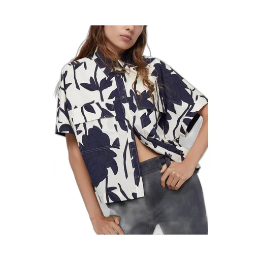 Leaf Printed Short Sleeved Shirt