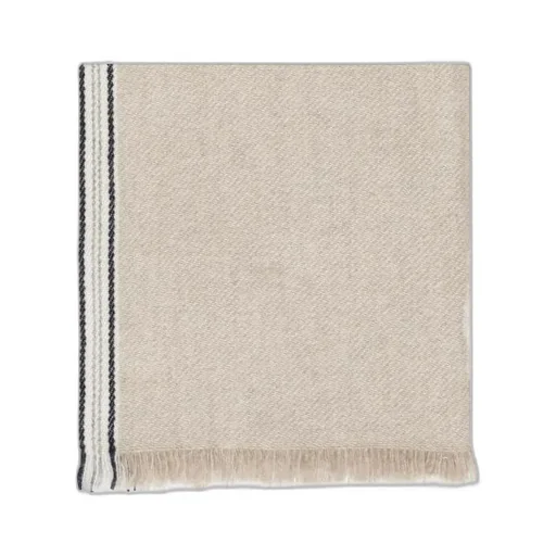 Striped Border Cashmere Scarf