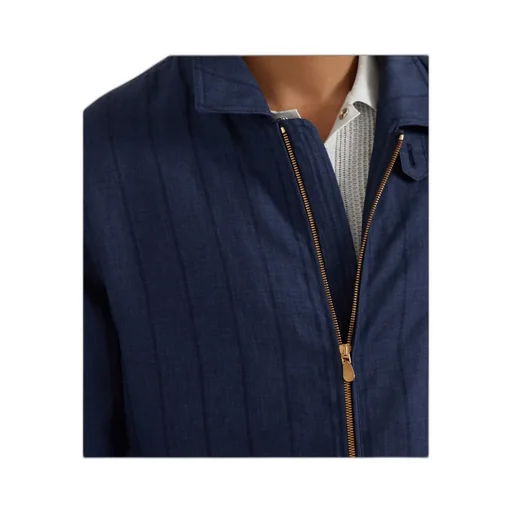 Stripe-Detailed Zip-Up Jacket